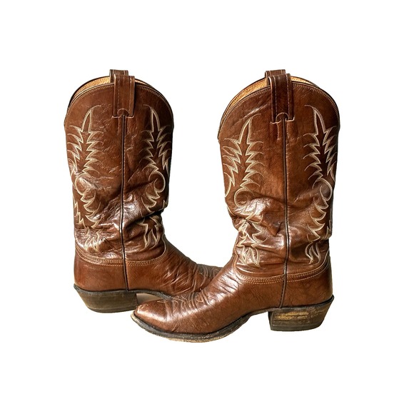 Nocona Boots Other - NOCONA Brown Leather Western‎ Cowboy Boot Men's Size 8.5D Made in USA
